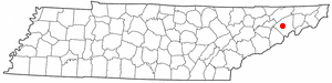 Location of Mosheim, Tennessee