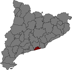 Map of Catalonia with Garraf highlighted