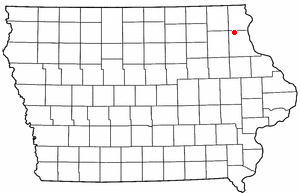 Location of Luana, Iowa