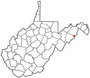 Location of Wardensville, West Virginia