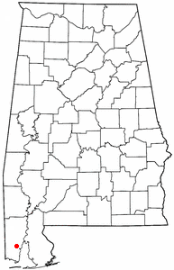 Location of Tillmans Corner, Alabama