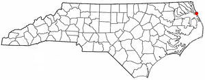 Location of Southern Shores, North Carolina