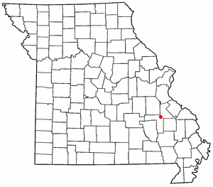 Location of Iron Mountain Lake, Missouri