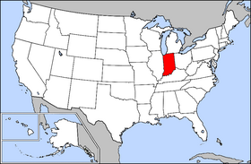 Map of the U.S. with Indiana highlighted