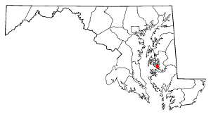 Location of Oxford, Maryland