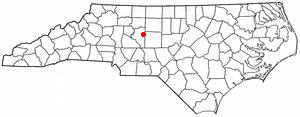 Location of Thomasville, North Carolina