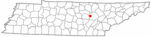 Location of Pleasant Hill, Tennessee