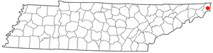 Location of Mountain City, Tennessee