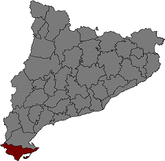 Map of Catalonia with Montsi highlighted