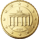 Brandenburg Gate on back of German 10 cent coin