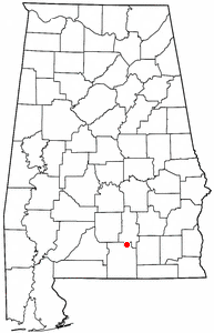 Location of Dozier, Alabama