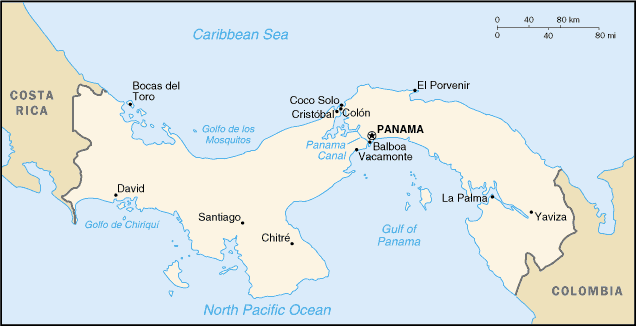 Map of Panama (original CIA version)