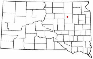 Location of Ashton, South Dakota