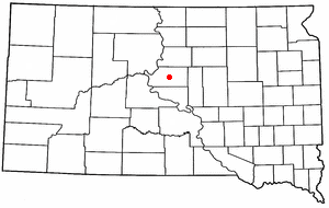 Location of Onida, South Dakota