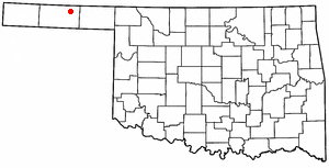 Location of Hooker, Oklahoma