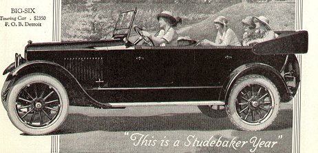 Studebaker's Big Six  Touring Car, from 1920 magazine ad