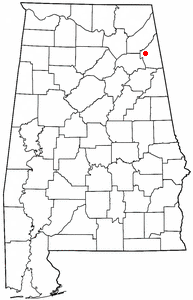 Location of Leesburg, Alabama