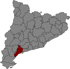 Map of Catalonia with Baix Camp highlighted