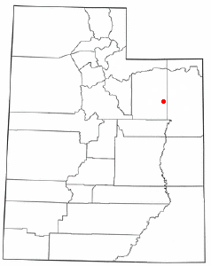 Location of Myton, Utah