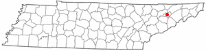 Location of Morristown, Tennessee