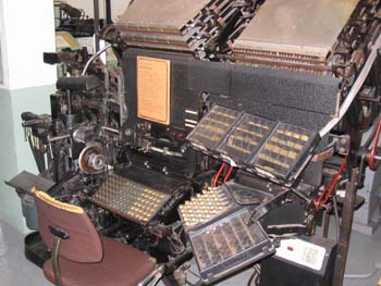 Linotype typesetting machine
