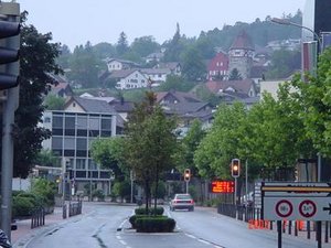 Looking northward at Vaduz city-centre