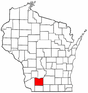 Image:Map of Wisconsin highlighting Iowa County.png