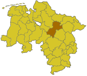 Map of Lower Saxony highlighting the district Soltau-Fallingbostel