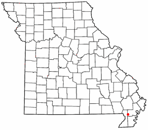 Location of Gideon, Missouri