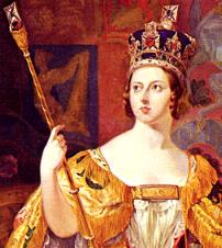 A young Victoria is depicted at her coronation, , .