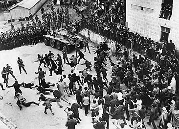 French Troops Clash With Algerian Civilians