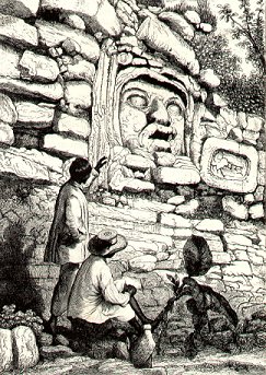 Engraving of stucco head