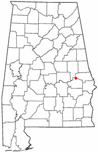 Location of Notasulga, Alabama