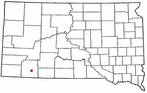 Location of Manderson-White Horse Creek, South Dakota