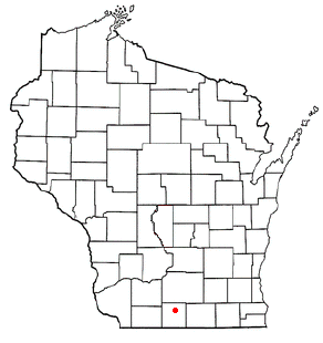 Location of Monticello, Wisconsin