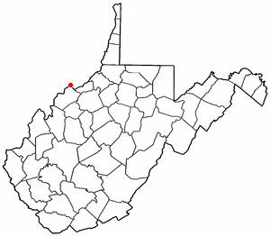 Location of Williamstown, West Virginia