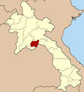 Map of Laos highlighting the province