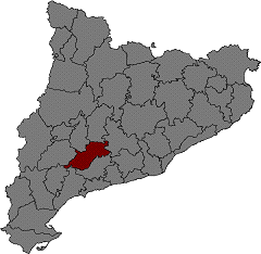 Map of Catalonia with Conca de Barber highlighted