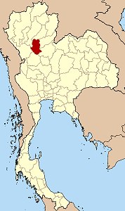 Map of Thailand highlighting Sukhothai Province