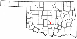 Location of Lexington, Oklahoma
