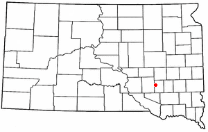 Location of Mount Vernon, South Dakota