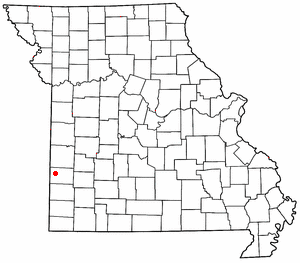 Location of Liberal, Missouri