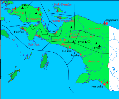 Map showing major West Papuan cities