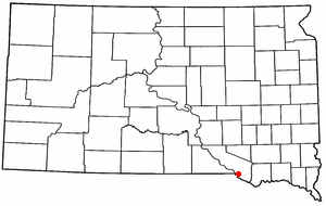 Location of Marty, South Dakota