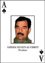 Saddam Hussein 'most wanted' playing card