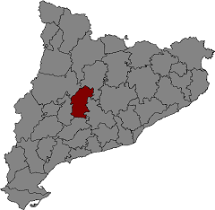 Map of Catalonia with Segarra highlighted