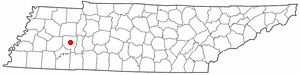 Location of Lexington, Tennessee