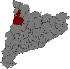Map of Catalonia with Pallars Juss highlighted