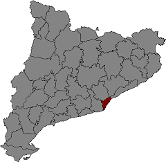 Map of Catalonia with Barcelons highlighted