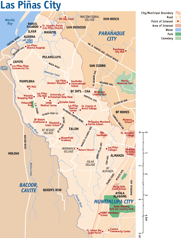 Map of Las Pias